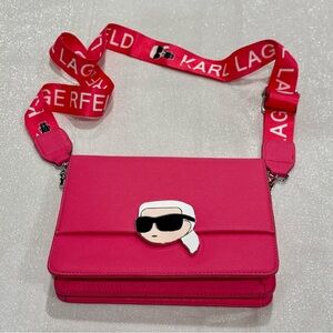 Karl Lagerfeld Fuchsia Pink Crossbody Bag
